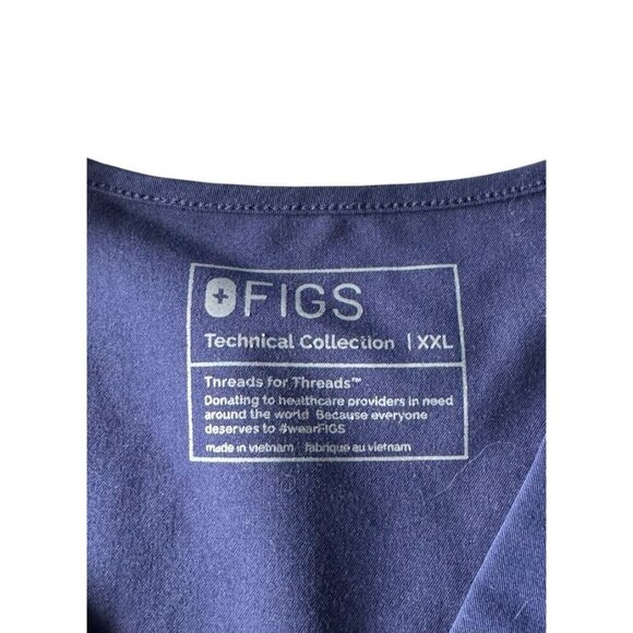 FIGS Woman's Sz XXL Catarina Navy Blue Scrub Top Pocket - Picture 4 of 9